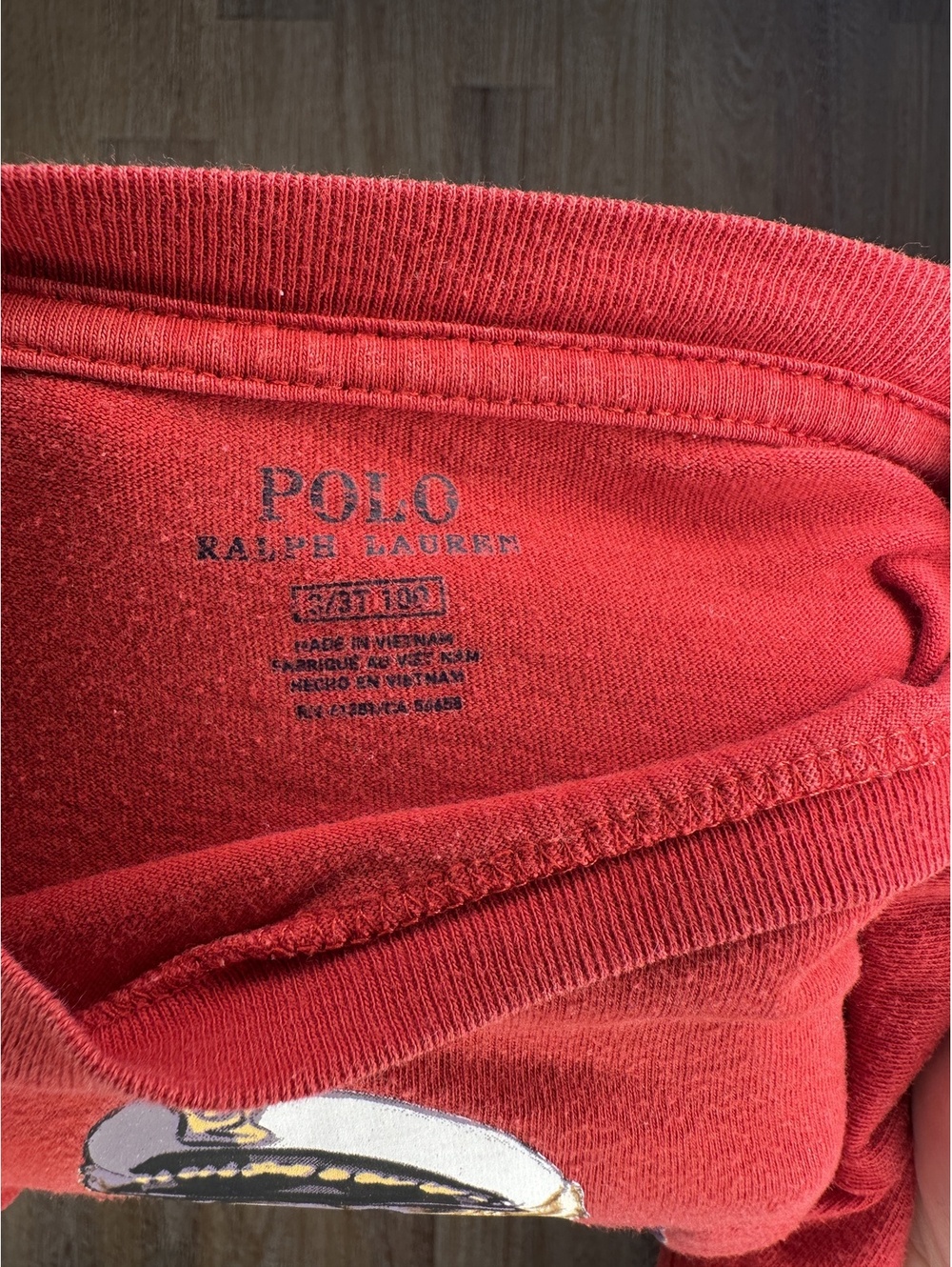 Polo Ralph Lauren Red Bear T-Shirt 3T - Picture 3 of 3